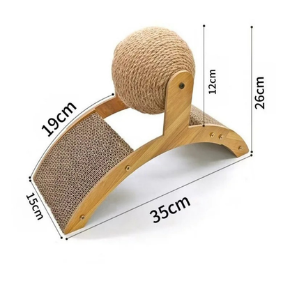 SCRATCHWOOD – 2-in-1 Holz-Kratzball für Katzen