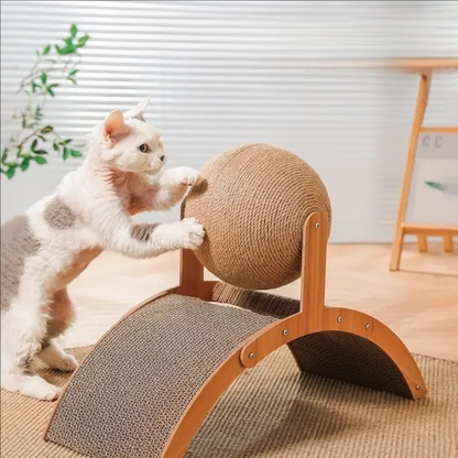 SCRATCHWOOD – 2-in-1 Holz-Kratzball für Katzen